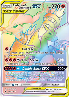 unbroken-bonds Reshiram & Charizard-GX sm10-217